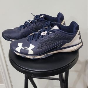 Under Armour Deception Trainers, Men's sz 12, Navy Blue and White.